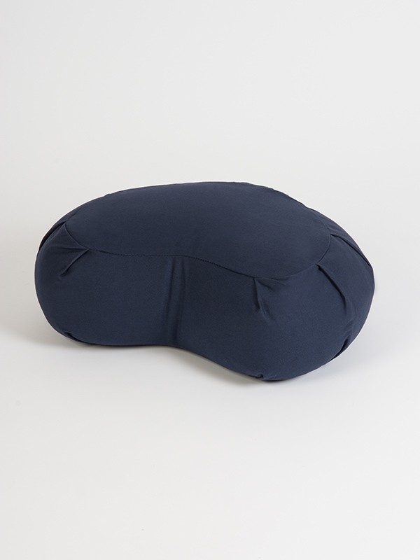 Yoga Studio European Organic Buckwheat Zafu Crescent Cushion | Navy Blue