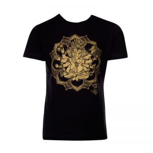 MoreYoga "Yogangster" Ganesh | Men's Black T-Shirt with Gold Print