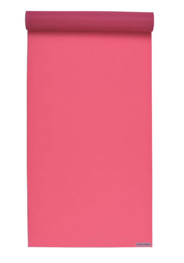 Jade Yoga Harmony 68 Inch Yoga Mat | Pink - Mostly Flat