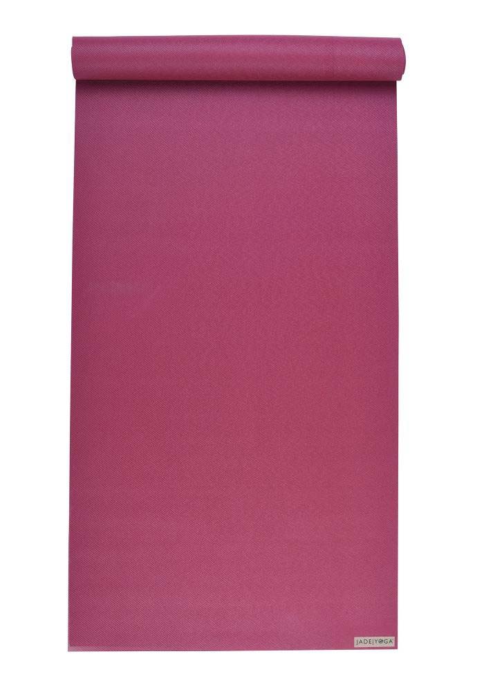 Jade Yoga Harmony 68 Inch Yoga Mat | Raspberry - Mostly Flat