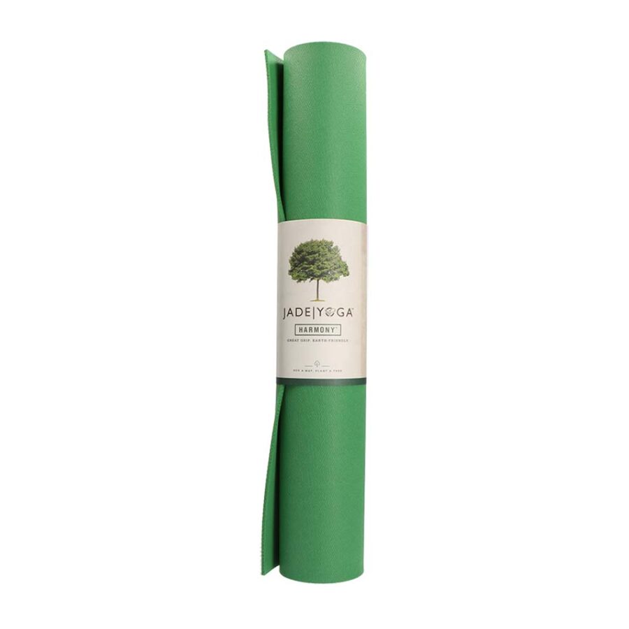 Jade Yoga Harmony 71 Inch Yoga Mat | Jungle Green - Rolled with label