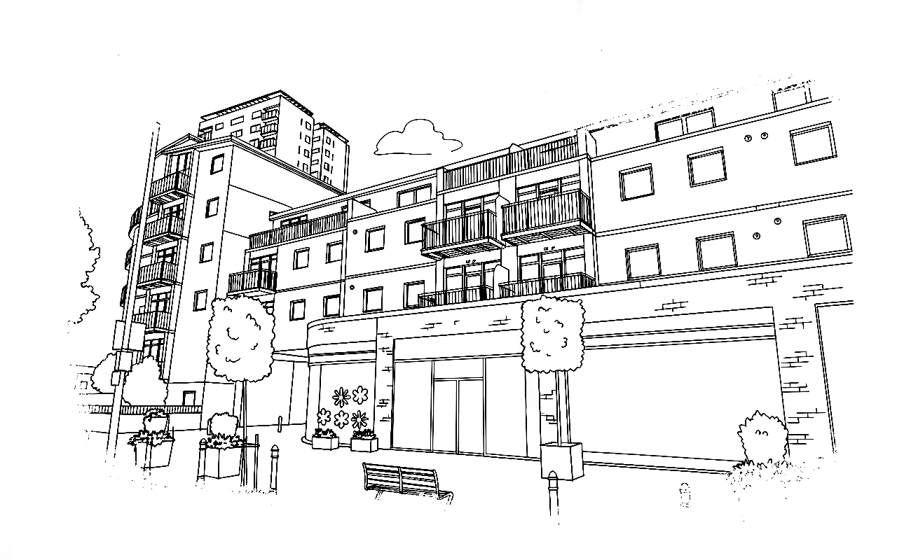 Illustration of the Fulham yoga studio